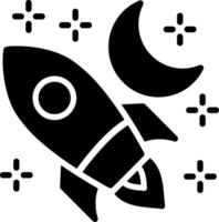 Crescent Moon Glyph Icon Design vector