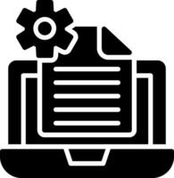 Content Management System Glyph Icon Design vector