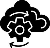 Cloud Processing Glyph Icon Design vector