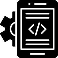 Mobile App Developer Glyph Icon Design vector