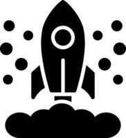 Rocket Launch Glyph Icon Design vector
