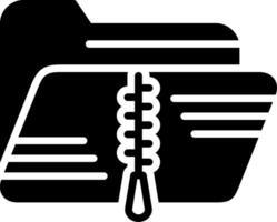 Zip Folder Glyph Icon Design vector