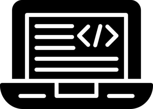 Coding Glyph Icon Design vector