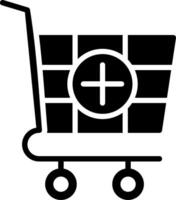 Add To Cart Glyph Icon Design vector