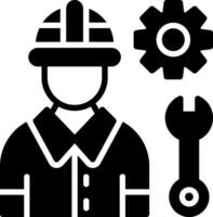 Engineer Glyph Icon Design vector