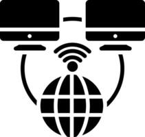 Network Connection Glyph Icon Design vector