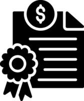 Certificate Glyph Icon Design vector
