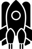 Spaceship Glyph Icon Design vector