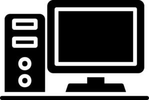 Desktop Computer Glyph Icon Design vector