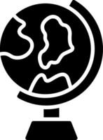 Earth Globe Glyph Icon Design vector