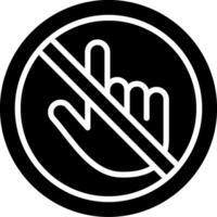 Do Not Touch Glyph Icon Design vector