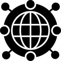 Global Network Glyph Icon Design vector