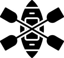 Kayak Glyph Icon Design vector