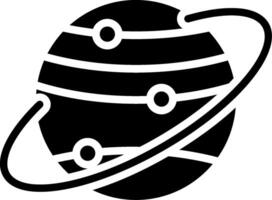 Saturn Glyph Icon Design vector