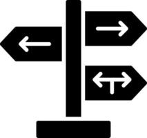 Direction Sign Glyph Icon Design vector