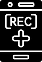 Record Glyph Icon Design vector