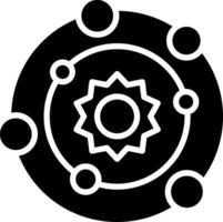Solar System Glyph Icon Design vector