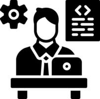 Software Developer Glyph Icon Design vector