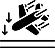 Landing Glyph Icon Design vector