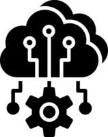 Cloud Computing Glyph Icon Design vector