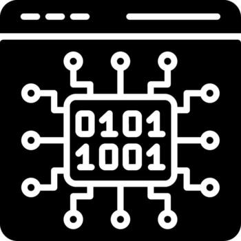 Binary Code Glyph Icon Design vector