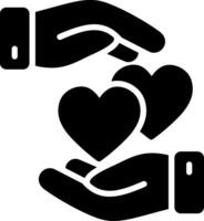 Helping Glyph Icon Design vector