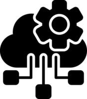 Cloud Computing Glyph Icon Design vector