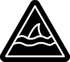 Shark Warning Glyph Icon Design vector