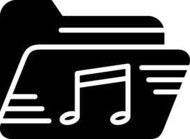 Music Folder Glyph Icon Design vector