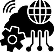 Cloud Network Glyph Icon Design vector