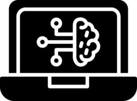 Machine Learning Glyph Icon Design vector