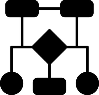 Flow Chart Glyph Icon Design
