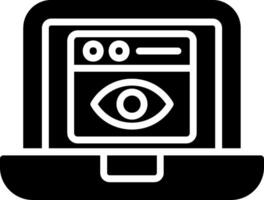 Web Eye Monitoring Glyph Icon Design vector