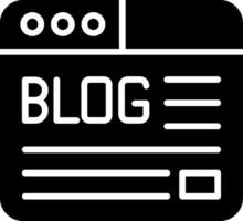 Blog Glyph Icon Design vector