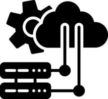 Cloud Server Glyph Icon Design vector