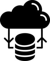 Cloud Storage Glyph Icon Design vector