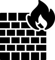 Firewall Glyph Icon Design vector