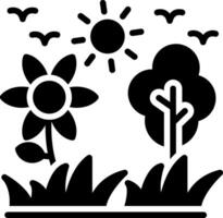 Grass Glyph Icon Design vector