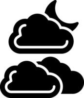 Cloudy Night Glyph Icon Design vector