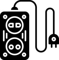 Extension Cord Glyph Icon Design vector