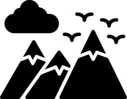 Mountain Glyph Icon Design vector