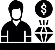 Diamond Glyph Icon Design vector