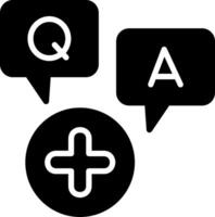 Question and answer Glyph Icon Design vector
