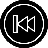 Previous Glyph Icon Design vector