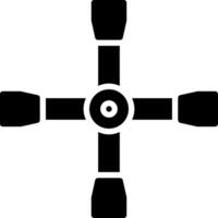 Cross Wrench Glyph Icon Design vector