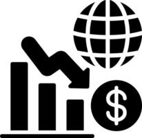 Recession Glyph Icon Design vector