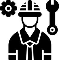 Engineer Glyph Icon Design vector