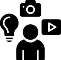 Content Creator Glyph Icon Design vector