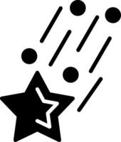 Falling Star Glyph Icon Design vector