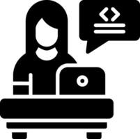 Developer Glyph Icon Design vector